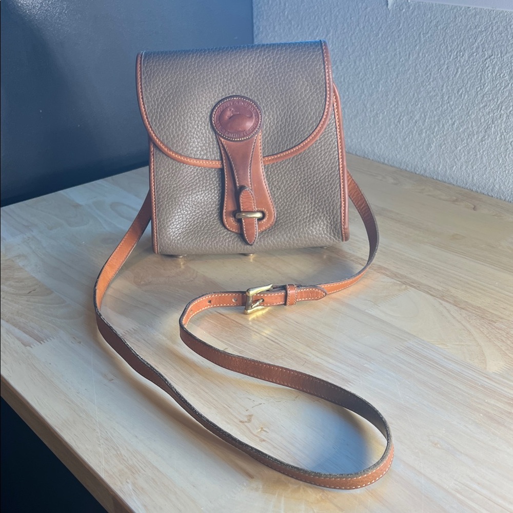 Dooney & Bourke Taupe and Tan Crossbody Bag